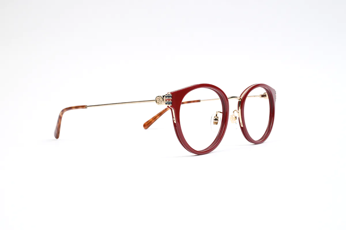 NWT Gucci GG1885oA-003 Burgundy Gold 51mm Eyeglasses NEW Gucci GG1865O 003 Dark Red Havana/Blue/Red 50mm  main image 4